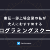 大人にオススメするプログラミングスクールについて